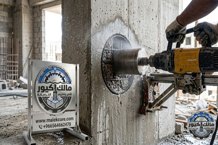 فتح كور مكيفات بالمدينة المنورة باستخدام الكور الماسي لعمل فتحات المكيفات السبليت والمركزية بدقة عالية