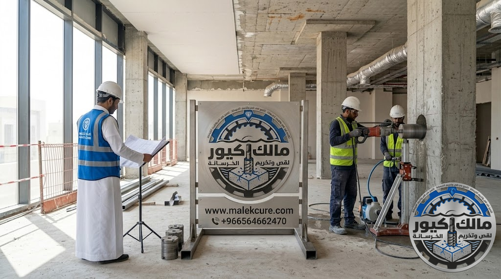شركة مالك كيور أفضل مقاول فتح كور مكيفات في ينبع باستخدام أحدث أجهزة الكور الماسي لتنفيذ فتحات التكييف بدقة عالية