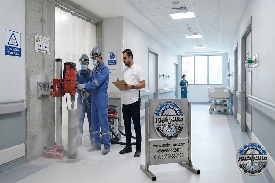شركة مالك كيور تقدم خدمات فتح كور مكيفات في مكة باستخدام أحدث أجهزة الكور الماسي لتنفيذ فتحات التكييف السبليت والمركزي بدقة عالية