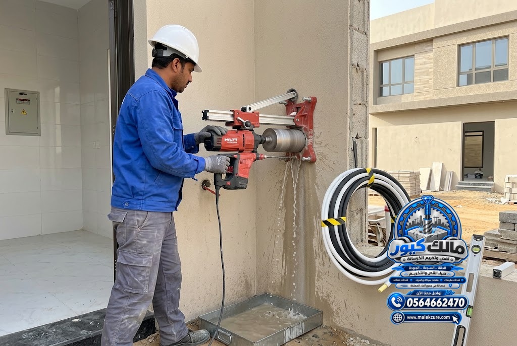 فتح فتحة دائرية لمواسير المكيف بالكور الماسي برابغ