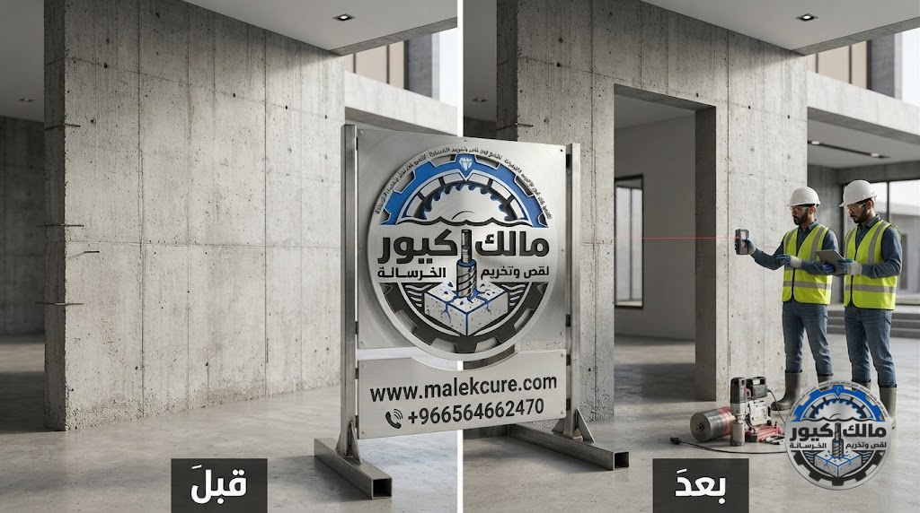 شركة مالك كيور تقدم خدمة قص جدران بالليزر ينبع لقص الخرسانة المسلحة بدقة عالية