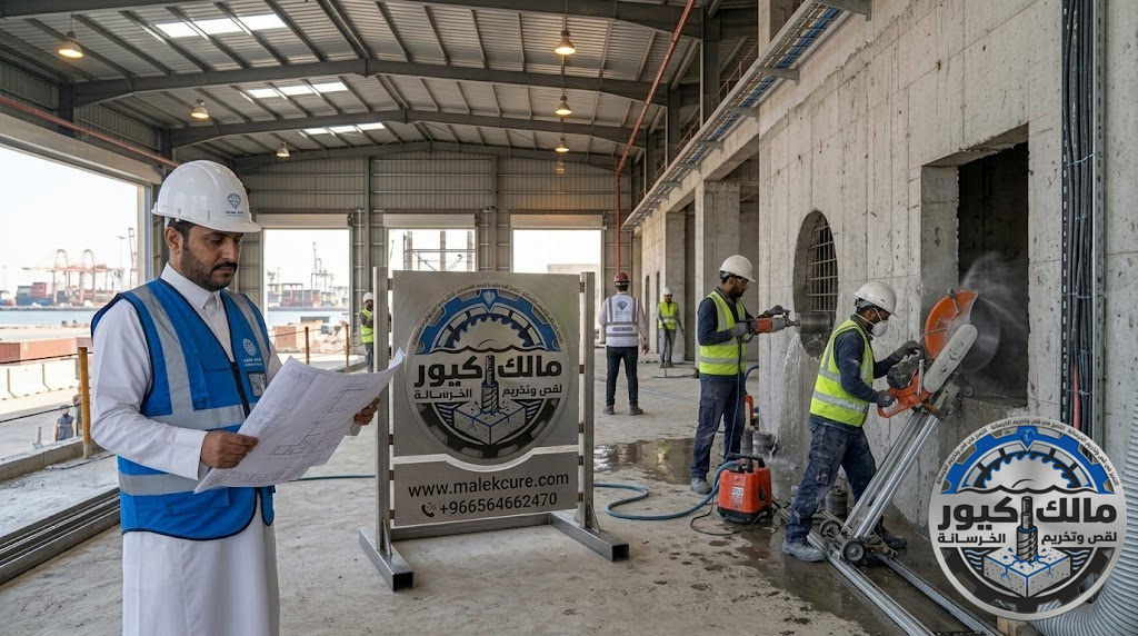 شركة مالك كيور أفضل مقاول قص وتخريم الخرسانة في ينبع باستخدام أحدث أجهزة القص والكور الماسي لتنفيذ جميع الأعمال بدقة عالية