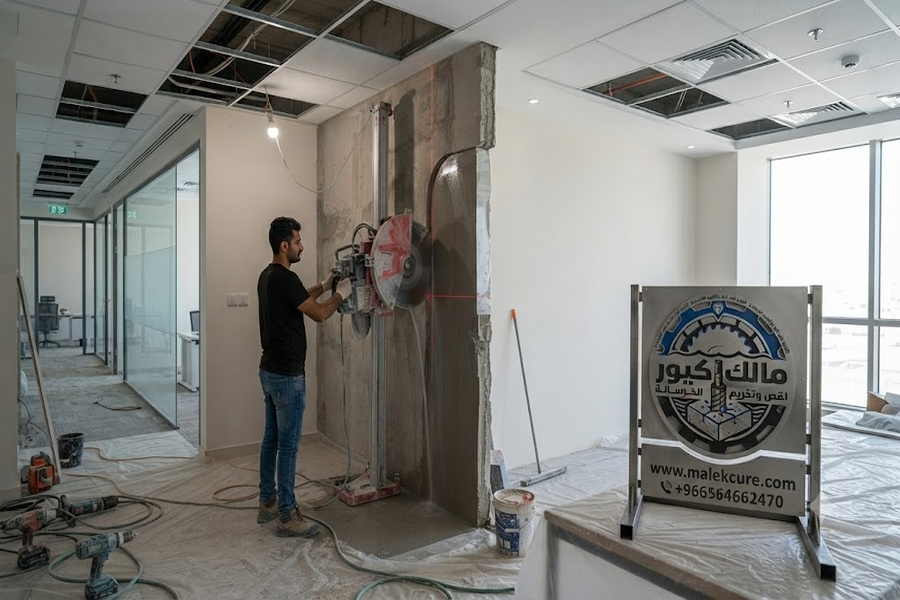 قص الجدران والأسقف الخرسانية للمباني بالجموم