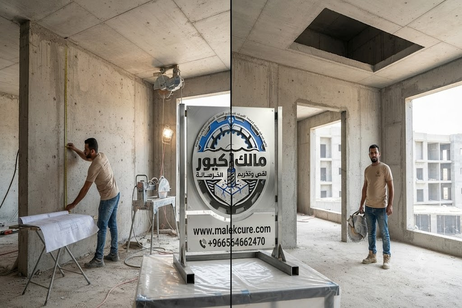 قص الفتحات الخرسانية للمشاريع السكنية والتجارية بالجموم