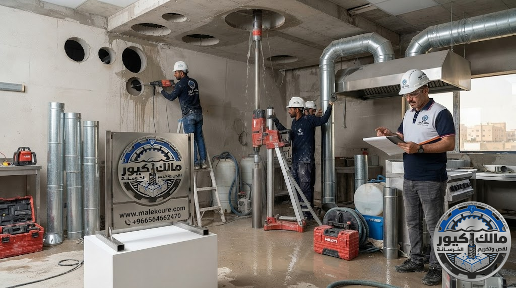 شركة مالك كيور تقدم خدمة فتح كور مداخن بالجموم باستخدام أحدث أجهزة الكور الماسي