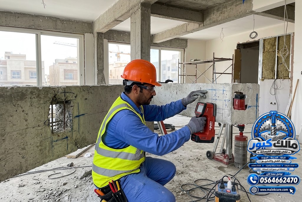 تجهيز موقع قص الكمرة الخرسانية ومراجعة متطلبات التنفيذ بجدة