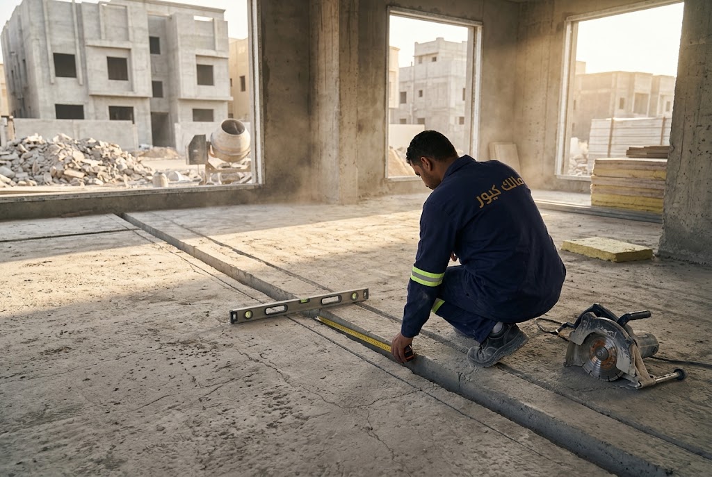 تجهيز فتحات وممرات الكابلات في الجدران والبلاطات الخرسانية بجدة