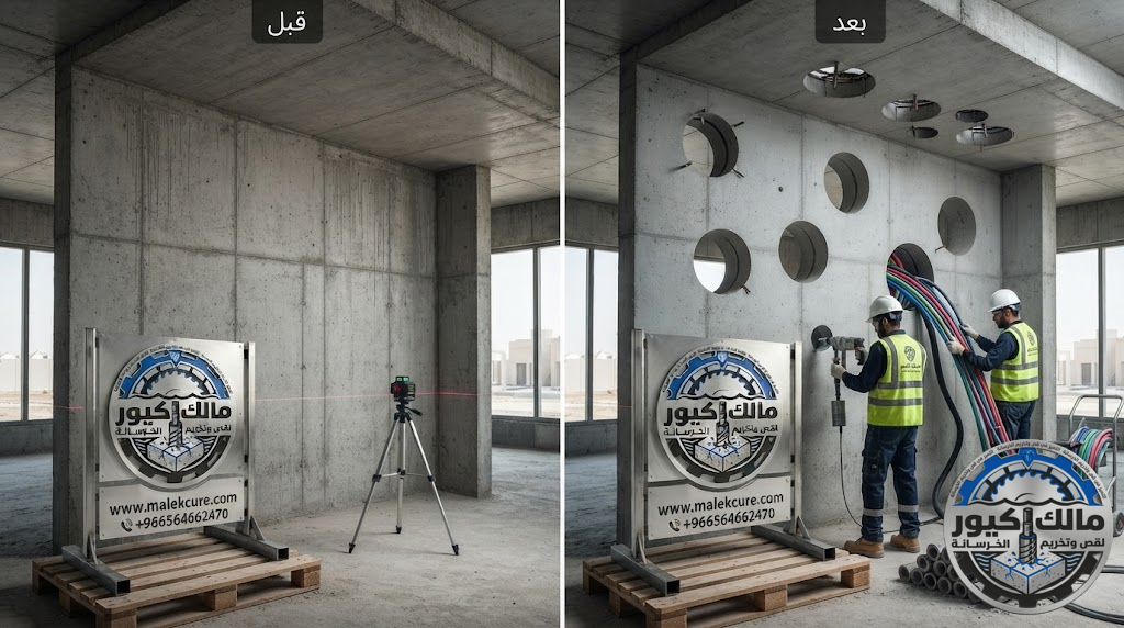 فتح كور للسباكة والتكييف وأنظمة الحريق في الخرسانة بخليص