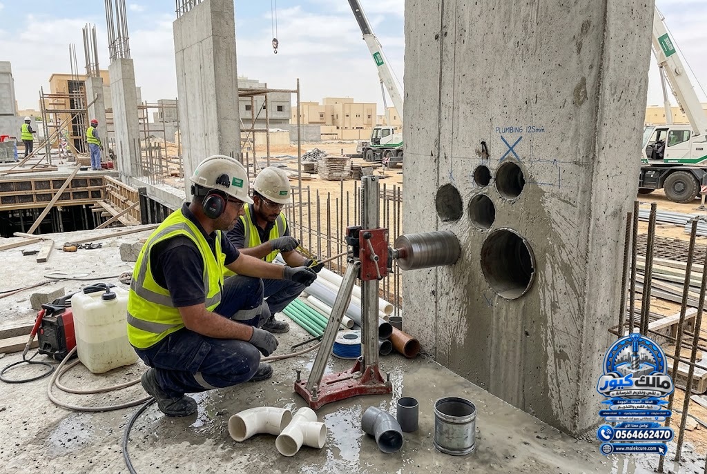تحديد قطر وموقع فتحات الكور قبل التنفيذ في رابغ