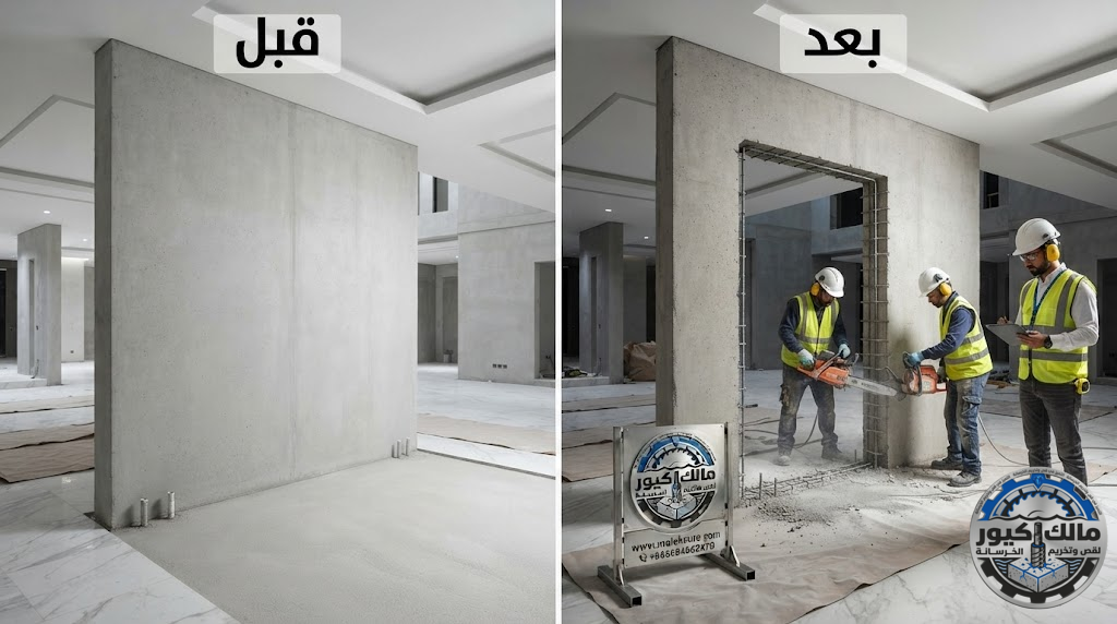 شركة مالك كيور تقدم خدمات قص الخرسانة المسلحة بحي النسيم جدة باستخدام أحدث أجهزة القص الماسي بدقة عالية وبدون تكسير