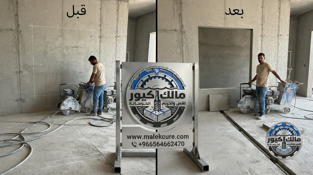 تنفيذ قص الخرسانة في حي الرصيفة مكة للجدران والأسقف والفتحات باستخدام معدات القص الماسي