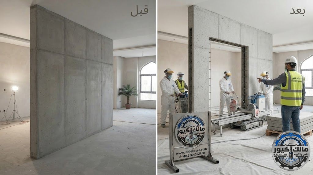 قص الخرسانة المسلحة في حي الزاهر مكة بأحدث تقنيات القص الماسي مع الحفاظ على سلامة الهيكل الخرساني