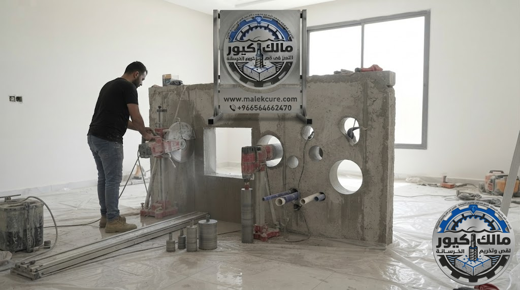 مقاول مالك كيور يقدم خدمات قص وتخريم الخرسانة بالجموم باستخدام أحدث معدات القص الماسي والكور الماسي بدقة عالية