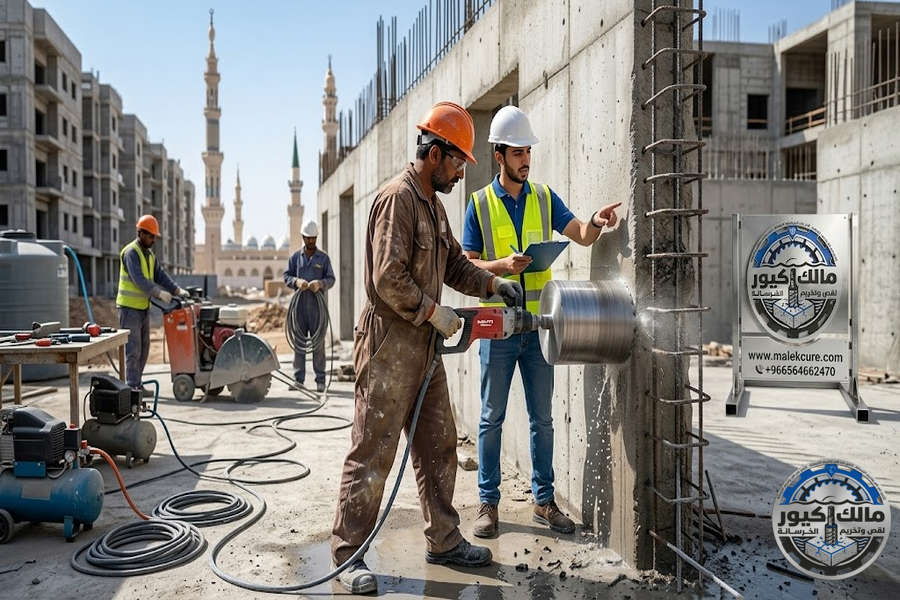 شركة مالك كيور تقدم خدمات فتح الكور وتخريم الخرسانة في المدينة المنورة بأحدث الأجهزة المتطورة
