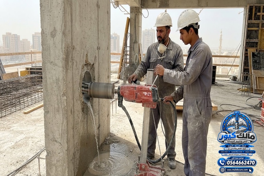 تخريم الخرسانة بالكور الماسي بالليث