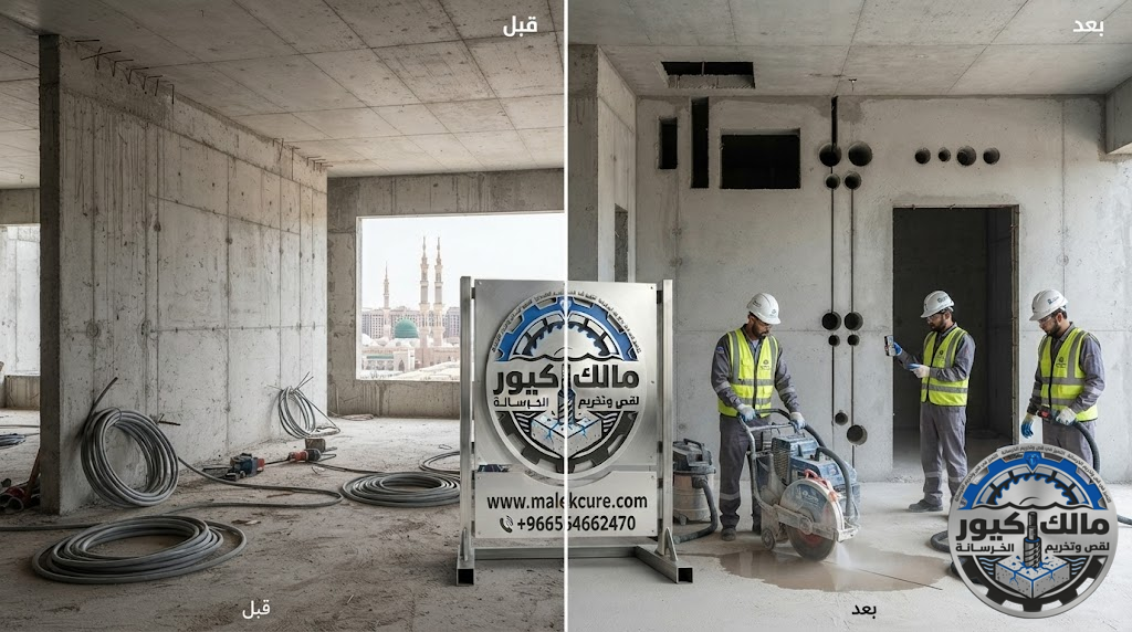 مؤسسة قص خرسانة بالمدينة المنورة تنفذ فتح الفتحات الخرسانية باستخدام أحدث أجهزة القص الماسي