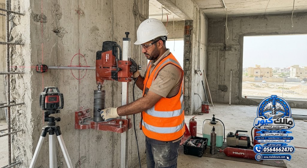 تخريم الخرسانة بالكور الماسي بالليث