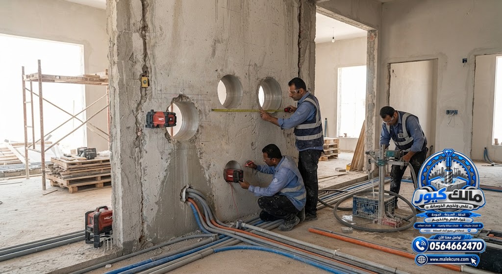 تخريم خرسانة لمواسير الكهرباء والكابلات
