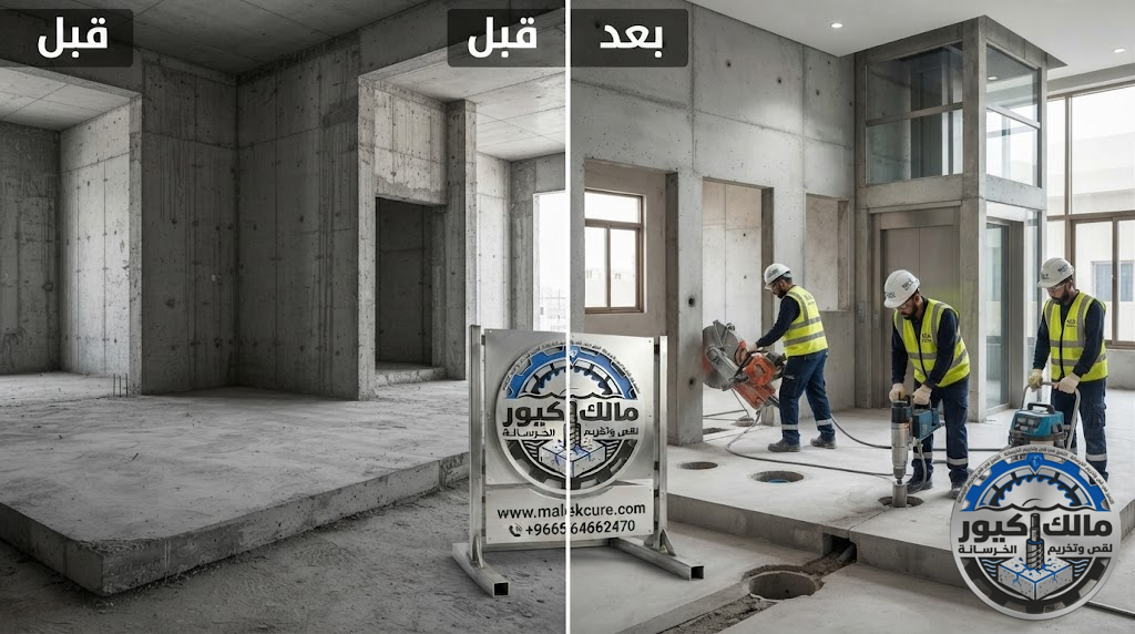 مقاول فتحات خرسانة بالمدينة المنورة من مالك كيور ينفذ فتحات الأبواب والنوافذ والمصاعد والمكيفات بدقة