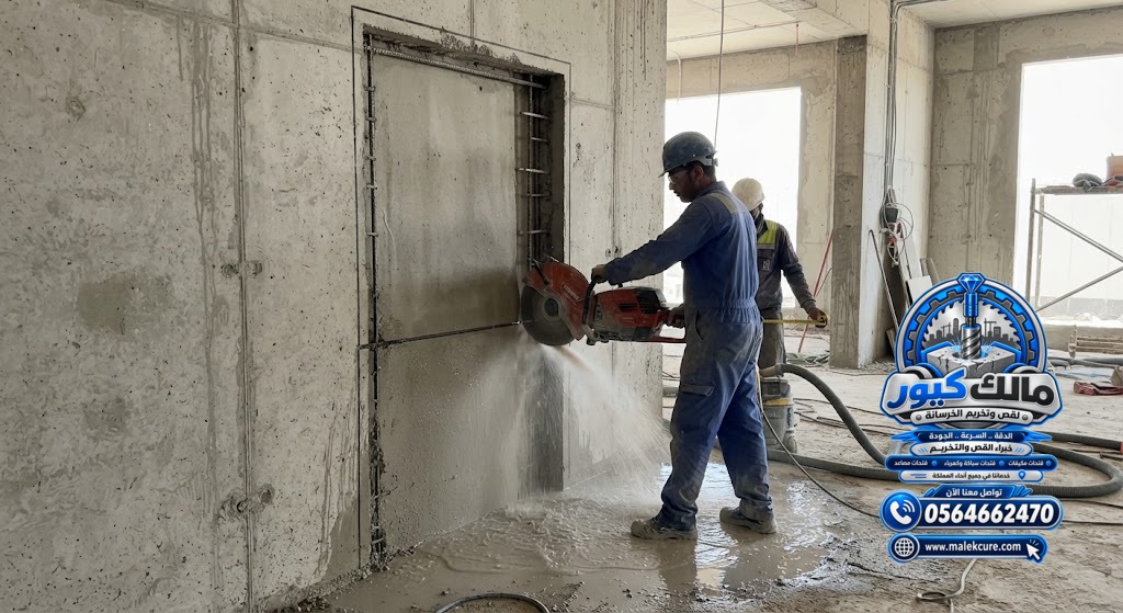 قص جدران خرسانية مسلحة بالكامل