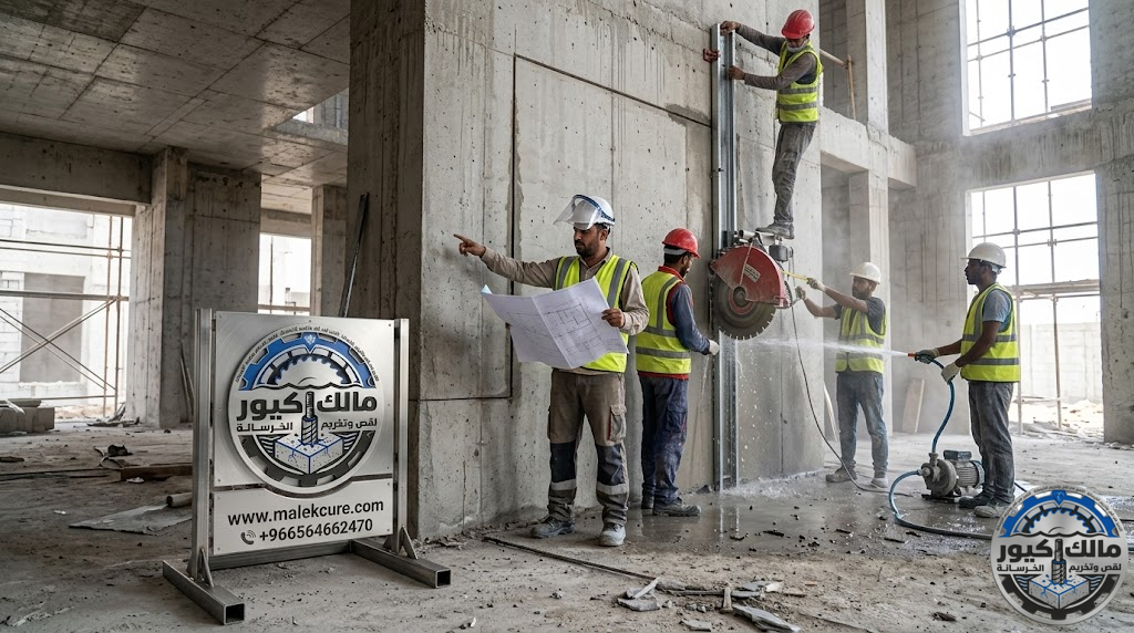 قص الجدران والأسقف الخرسانية في جدة باستخدام أحدث معدات القص والتخريم بدون تكسير