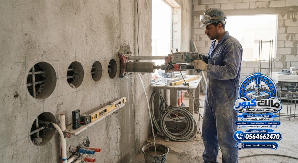 تخريم الخرسانة المسلحة بالكور الماسي بالكامل