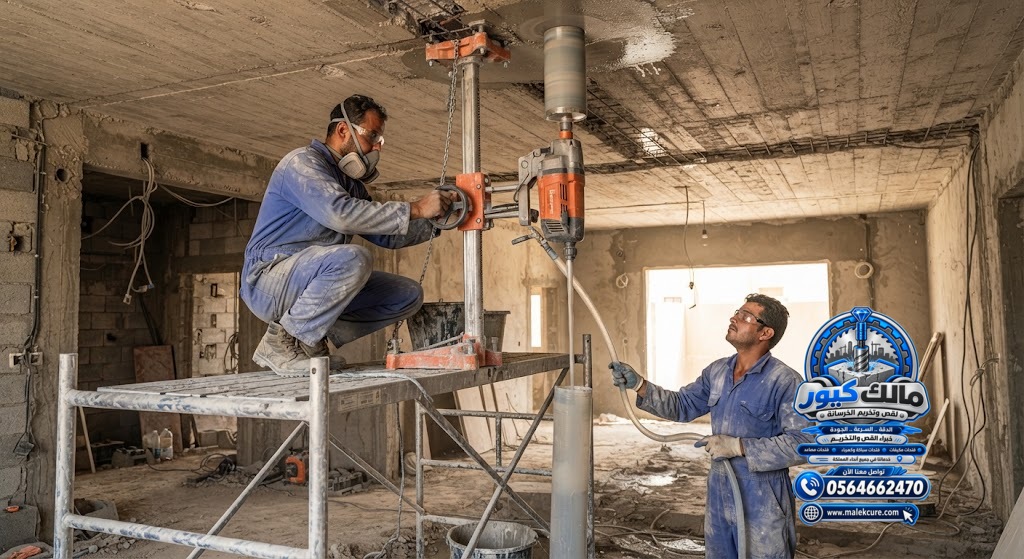 تخريم الكور الماسي في الخرسانة بالليث