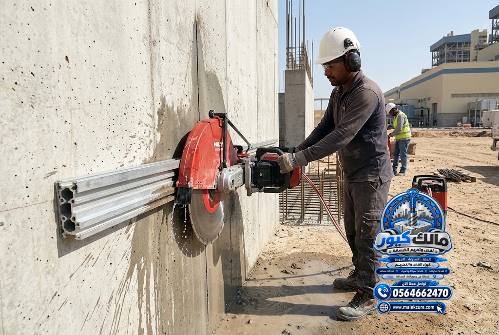 قص الجدران الخرسانية بالمنشار الماسي برابغ