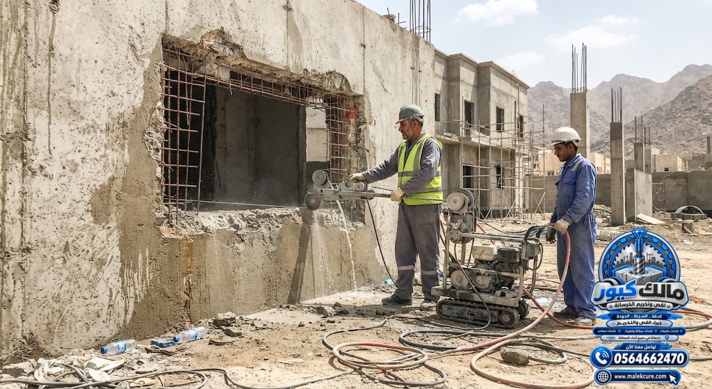 قص الخرسانة المسلحة والسميكة بالواير الماسي بالطائف