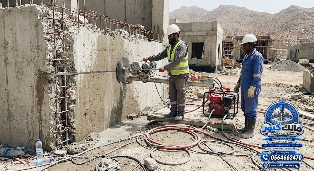 قص الجدران والأسقف والكتل الخرسانية بالواير الماسي بالطائف