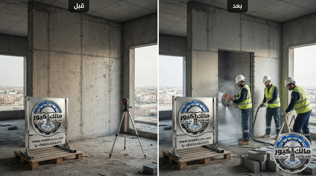 قص الخرسانة لعمل فتحات أبواب ونوافذ بدقة في خليص
