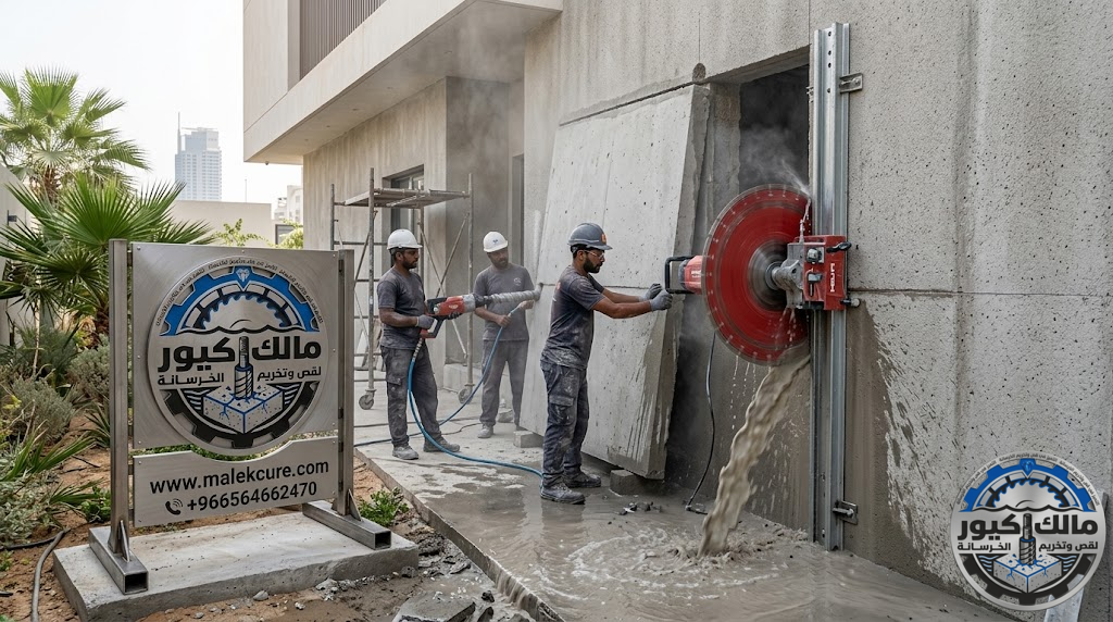 شركة مالك كيور تقدم خدمات قص فتحات خرسانية دقيقة للأبواب والنوافذ في جدة للمنازل والفلل