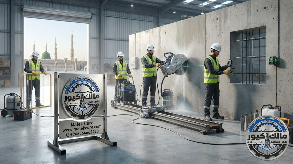 تنفيذ قص الجدران الخرسانية وتعديل المباني في المدينة المنورة باستخدام أحدث تقنيات القص الدقيقة