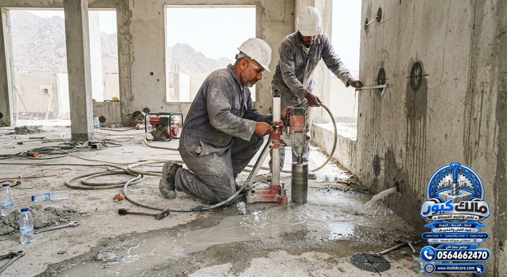 تخريم الجدران والأسقف والأرضيات الخرسانية للسباكة بالطائف