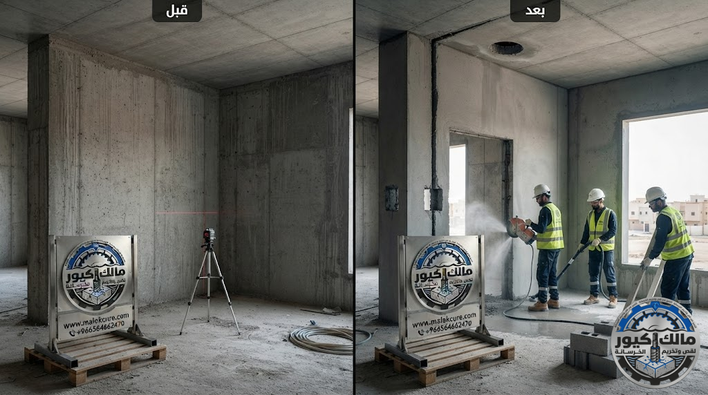 قص الأعمدة الخرسانية المسلحة بالواير الماسي في خليص