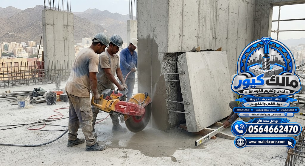 قص الخرسانة المسلحة مع حديد التسليح بالطائف