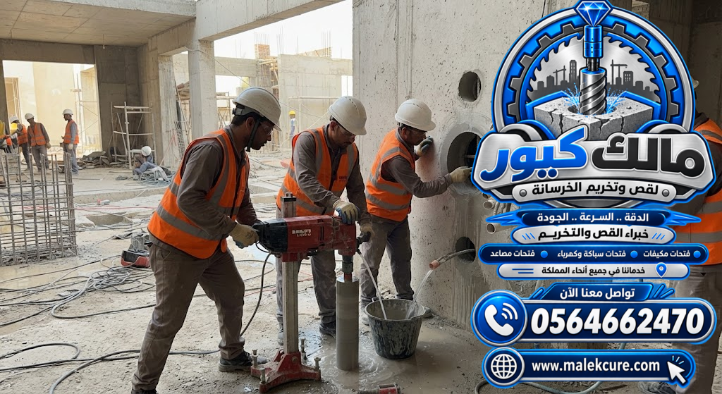 تخريم الخرسانة المسلحة بجدة للكابلات والمواسير | مالك كيور