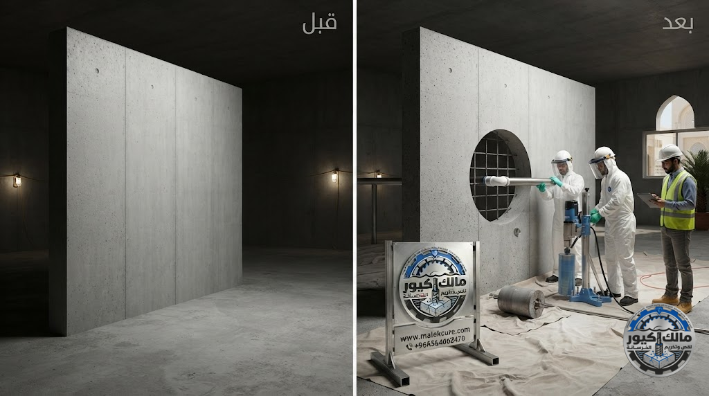 تنفيذ فتحات خزانات المياه والخرسانة المسلحة في المدينة المنورة بالكور الماسي بدقة عالية وبدون تشققات